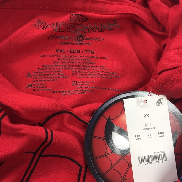 Marvel Spider-Man Hoodie Costume Tee Tshirt 2XL - Picture 8 of 8